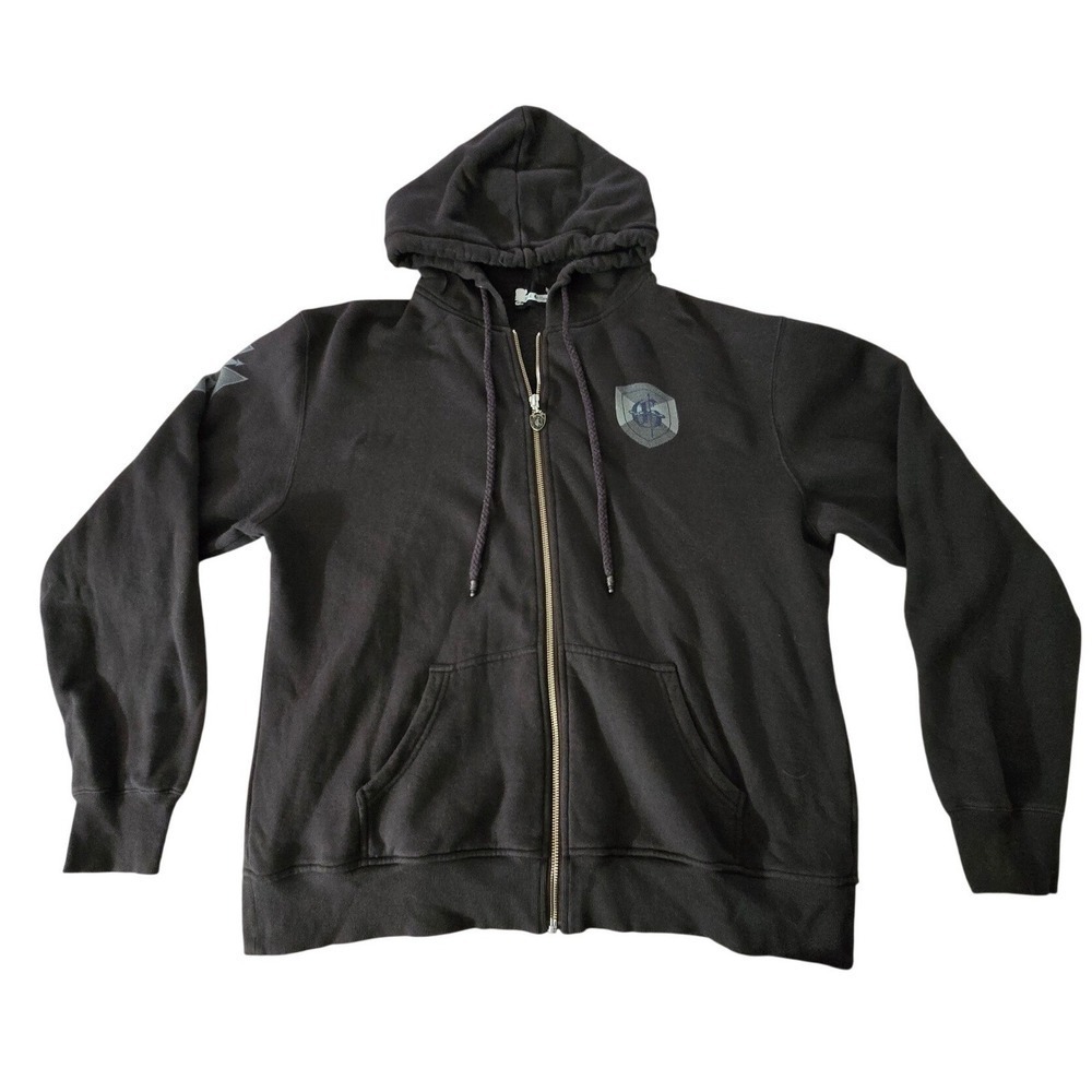 Lord Griffon Mens Full Zip Hoodie Black Gothic Griffin Graphic Fleece Sweatshirt